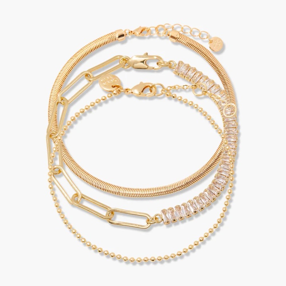 Brooks & York Gold-Plated Bracelet Set (2)
